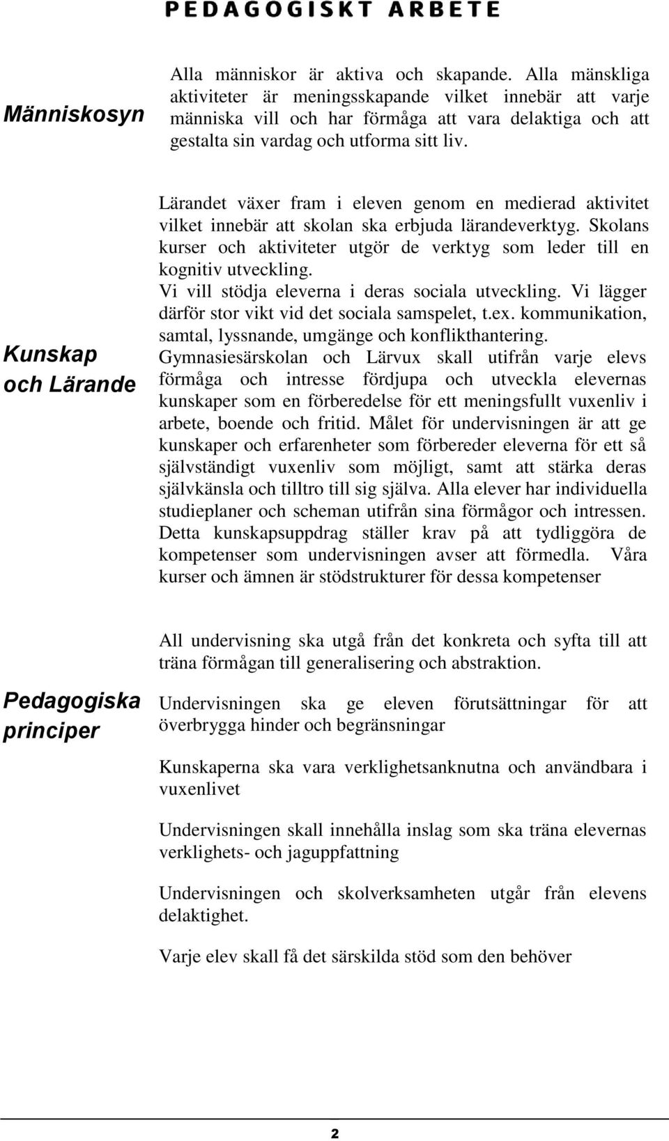 Kunskap och Lärande Lärandet växer fram i eleven genom en medierad aktivitet vilket innebär att skolan ska erbjuda lärandeverktyg.