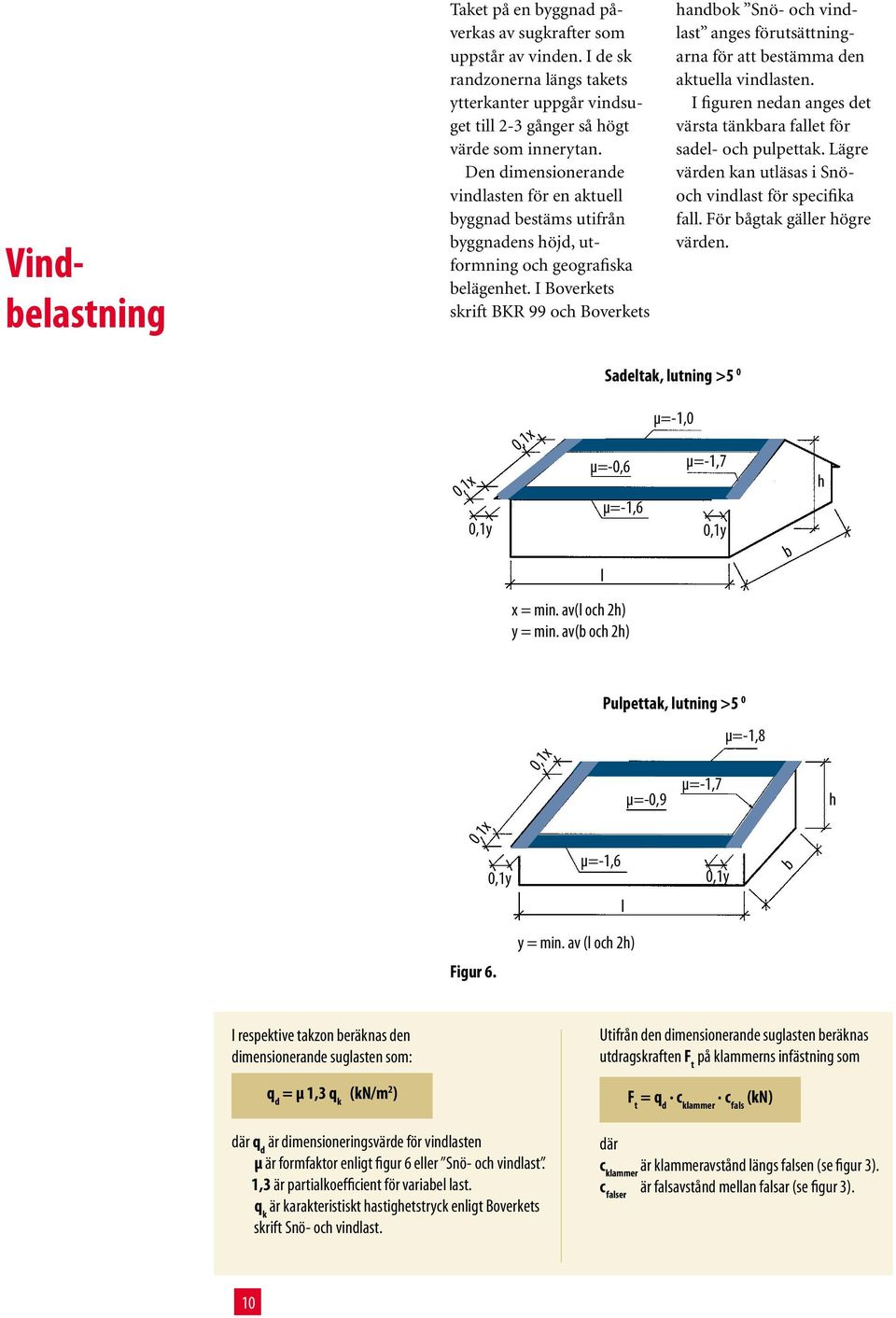 I Boverkets skrift BKR 99 och Boverkets handbok Snö- och vindlast anges förutsättningarna för att bestämma den aktuella vindlasten.