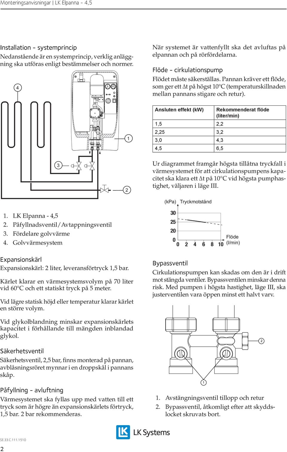 Pannan kräver ett flöde, som ger ett Δt på högst C (temperaturskillnaden mellan pannans stigare och retur).