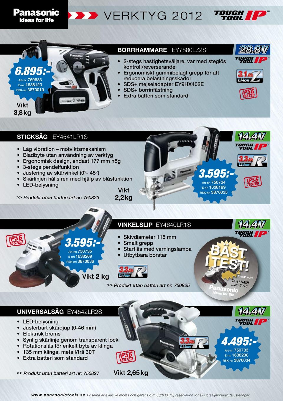 pendelfunktion Justering av skärvinkel (0-45 ) Skärlinjen hålls ren med hjälp av blåsfunktion >> Produkt utan batteri art nr: 750823 2,2 kg 3.595:- 6.895:- 3.