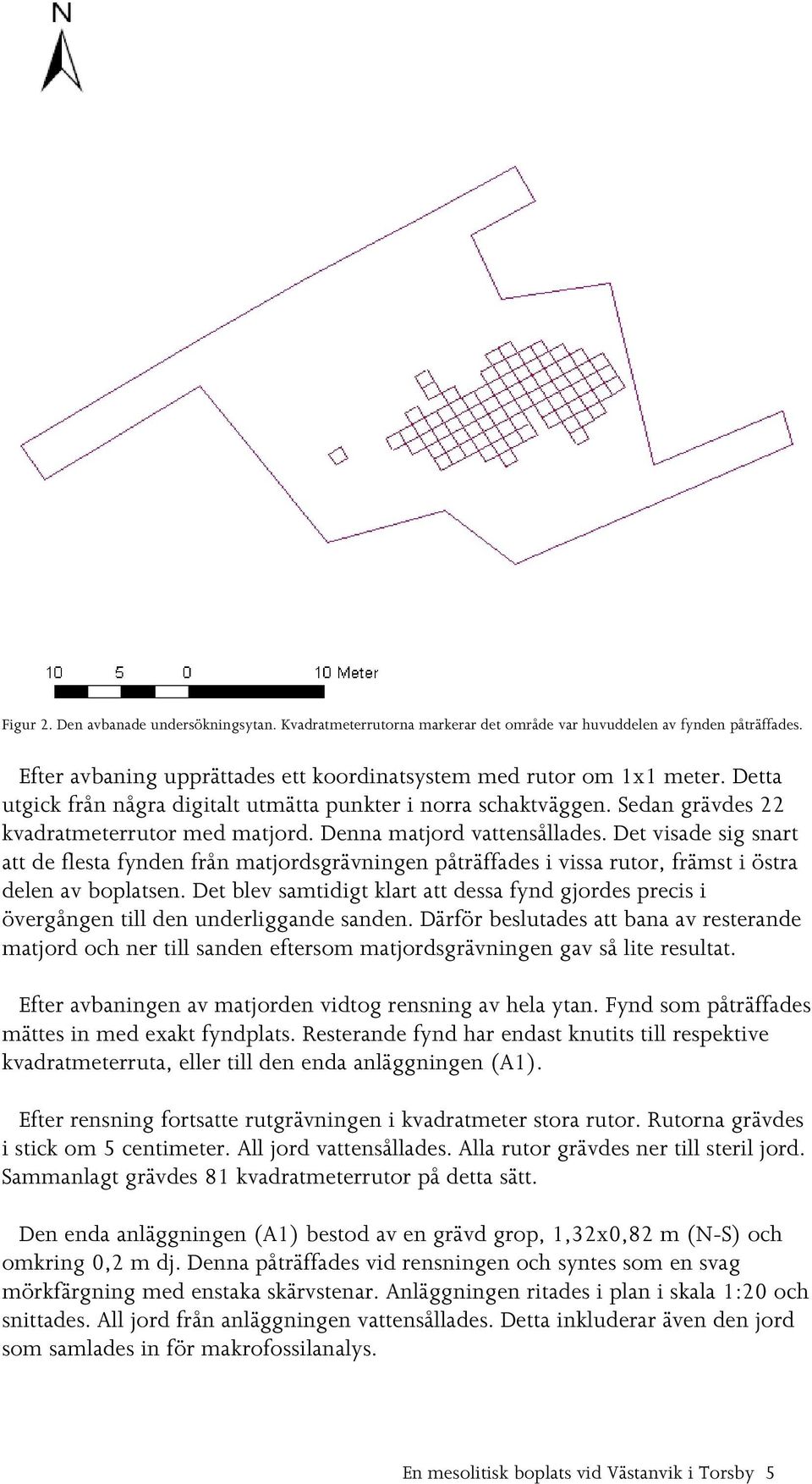 Det visade sig snart att de flesta fynden från matjordsgrävningen påträffades i vissa rutor, främst i östra delen av boplatsen.