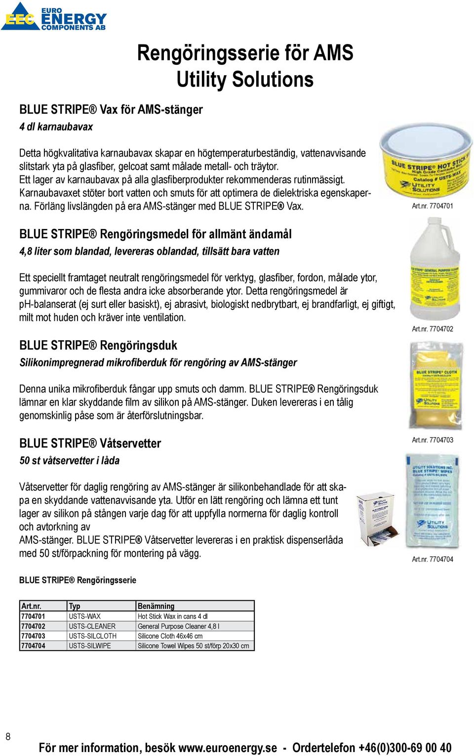 Karnaubavaxet stöter bort vatten och smuts för att optimera de dielektriska egenskaperna. Förläng livslängden på era AMS-stänger med BLUE STRIPE Vax. Art.nr.
