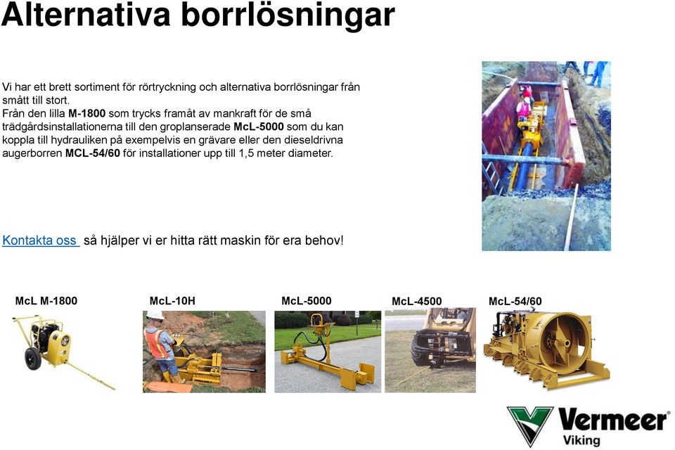 du kan koppla till hydrauliken på exempelvis en grävare eller den dieseldrivna augerborren MCL-54/60 för installationer upp