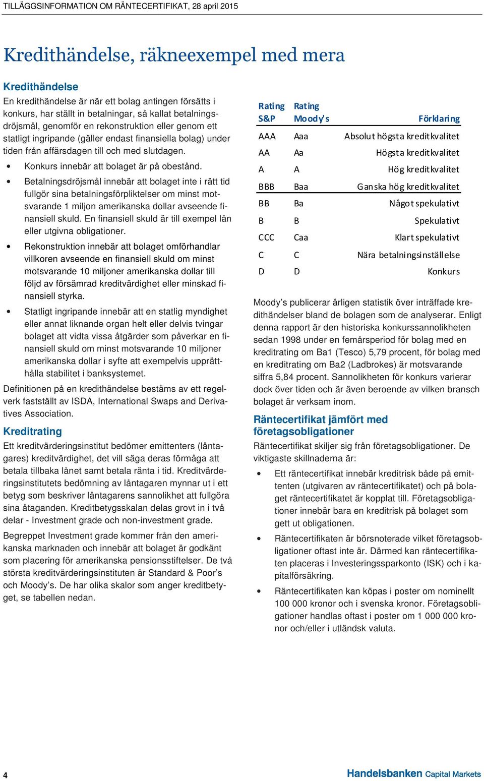 Betalningsdröjsmål innebär att bolaget inte i rätt tid fullgör sina betalningsförpliktelser ser om minst motsvarande 1 miljon amerikanska dollar avseende finansiell skuld.