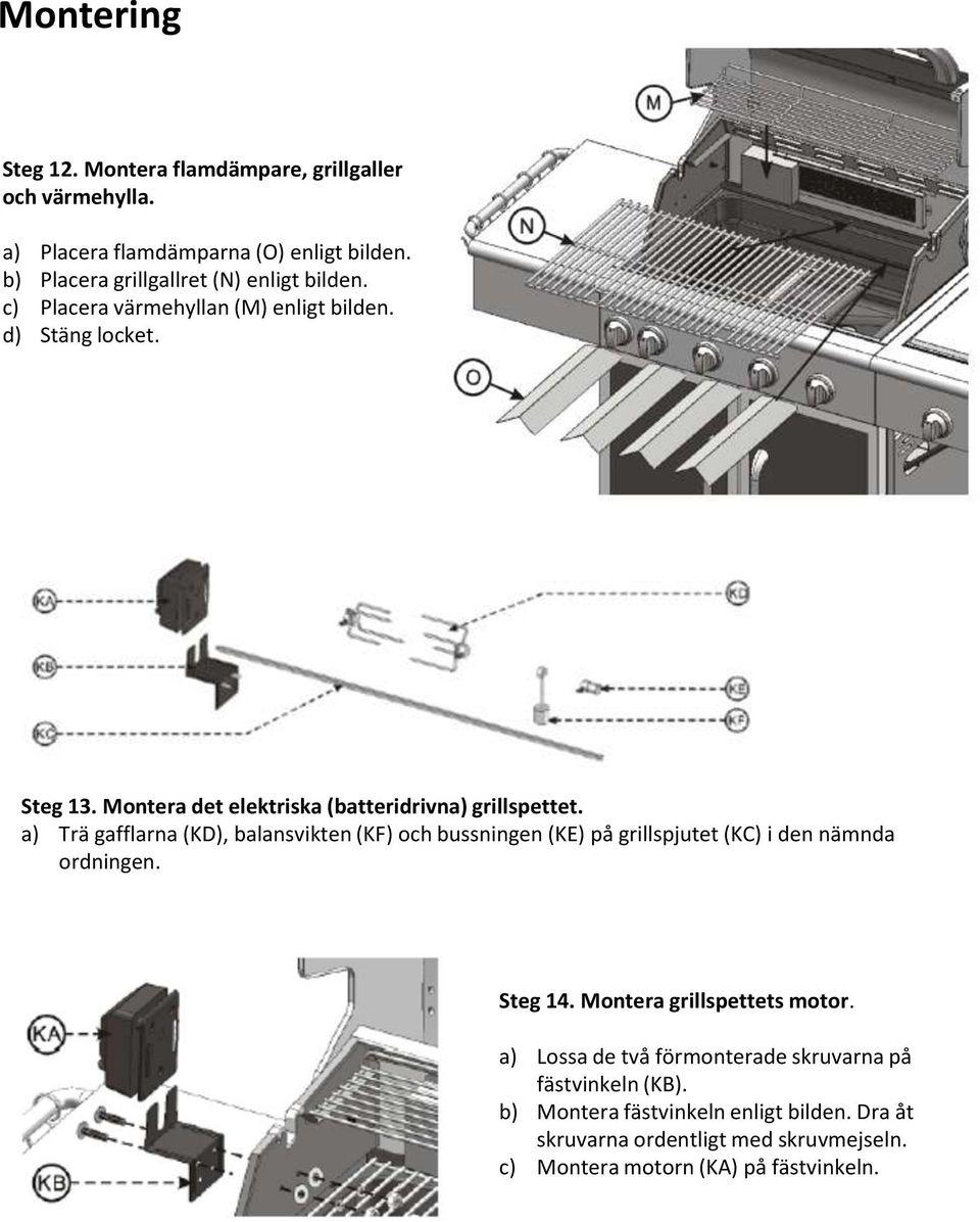 Montera det elektriska (batteridrivna) grillspettet.