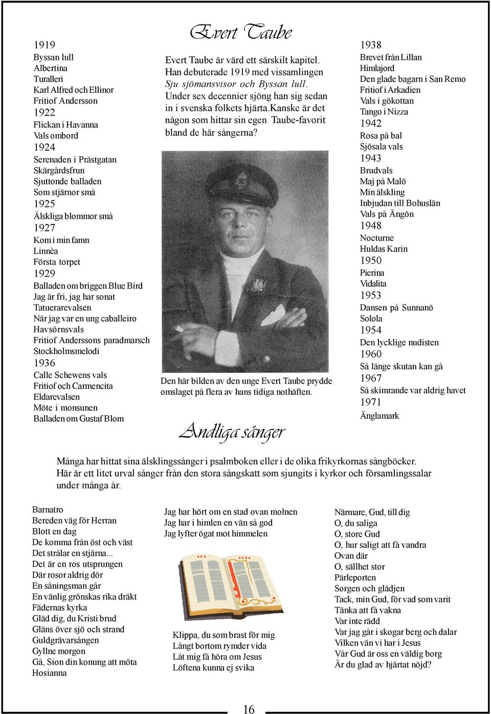 kanske är det någon som hittar sin egen Taube-favorit bland de här sångerna?