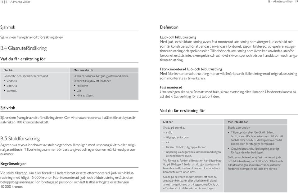 Definition Ljud- och bildutrustning Med ljud- och bildutrustning avses fast monterad utrustning som återger ljud och bild och som är konstruerad för att endast användas i fordonet, såsom bilstereo,