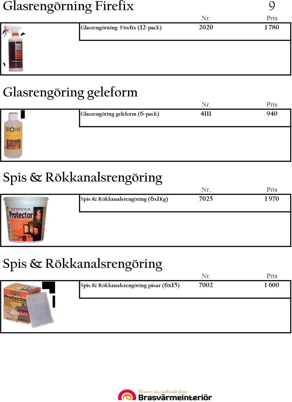 & Rökkanalsrengöring Spis & Rökkanalsrengöring (6x1Kg) 7025 1 970