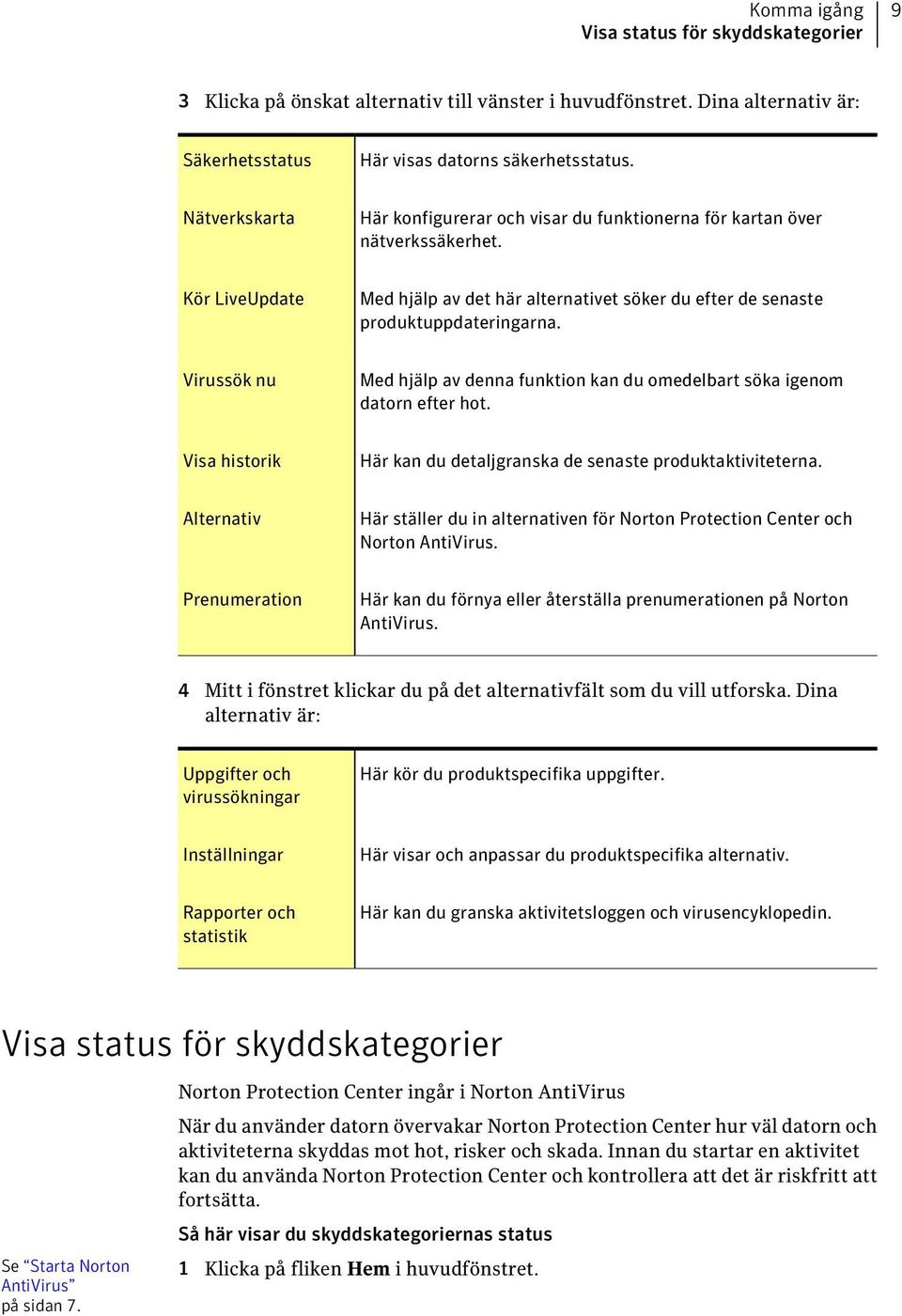 Virussök nu Med hjälp av denna funktion kan du omedelbart söka igenom datorn efter hot. Visa historik Här kan du detaljgranska de senaste produktaktiviteterna.