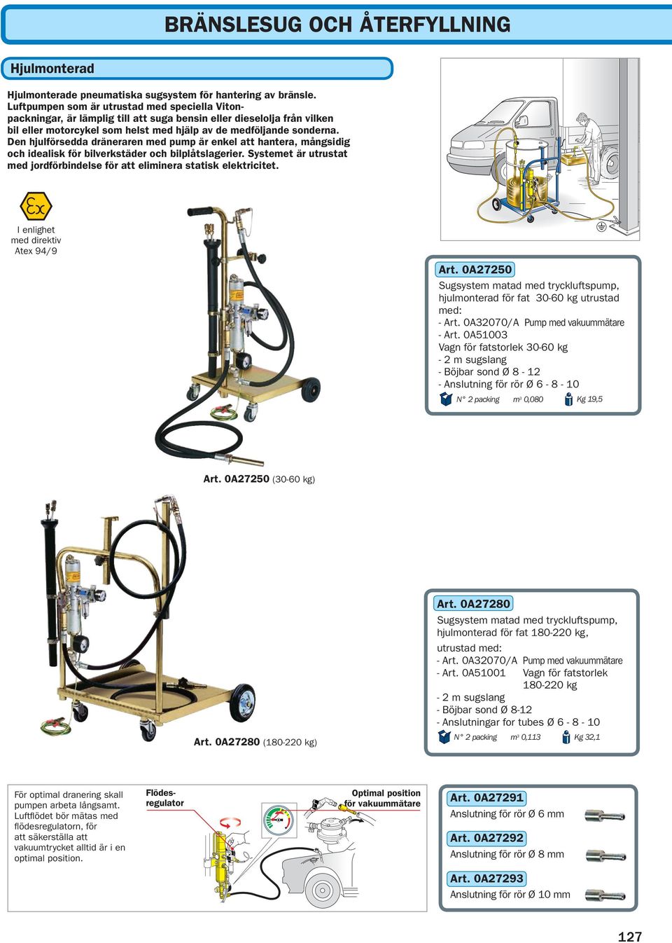 Den hjulförsedda dräneraren med pump är enkel att hantera, mångsidig och idealisk för bilverkstäder och bilplåtslagerier.