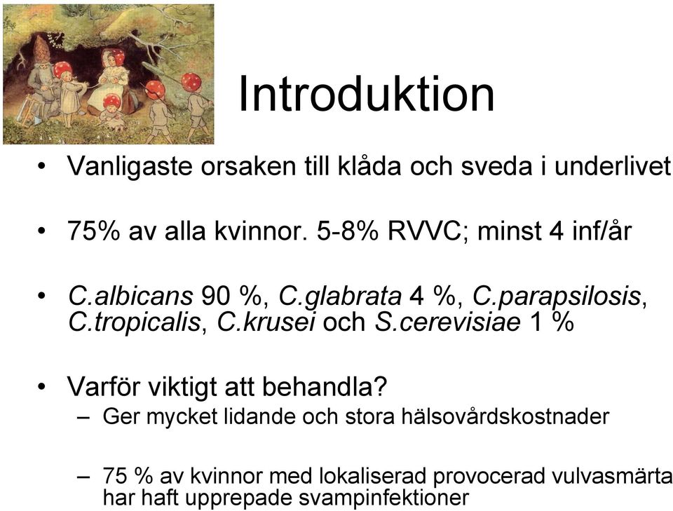 krusei och S.cerevisiae 1 % Varför viktigt att behandla?