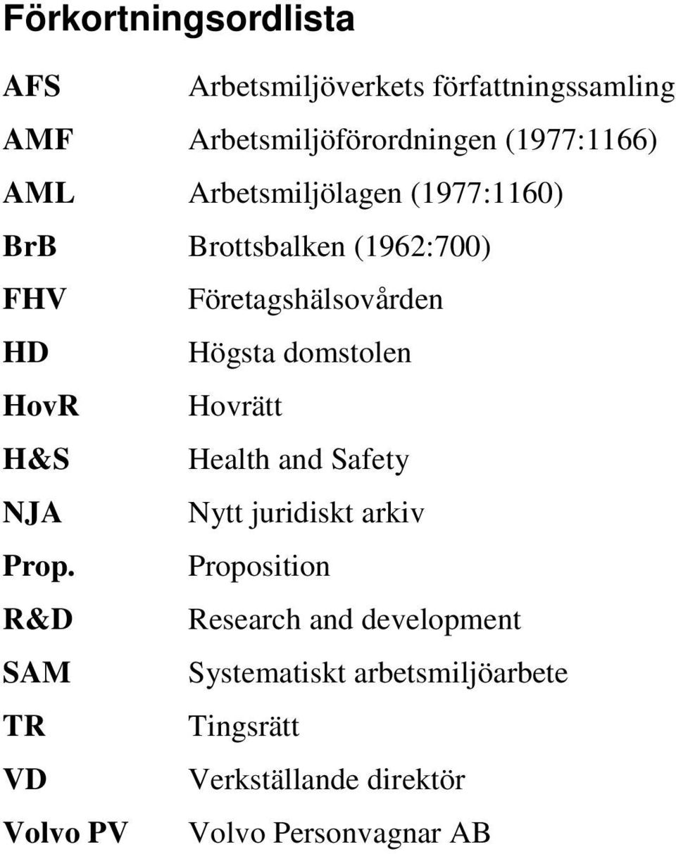 HovR Hovrätt H&S Health and Safety NJA Nytt juridiskt arkiv Prop.
