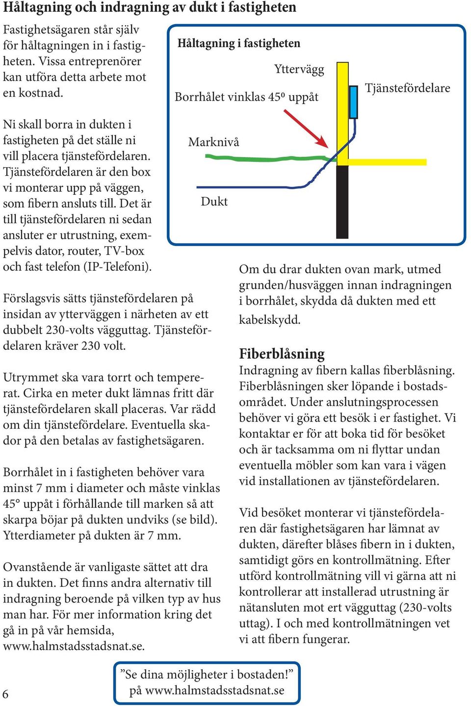 Tjänstefördelaren är den box vi monterar upp på väggen, som fibern ansluts till.