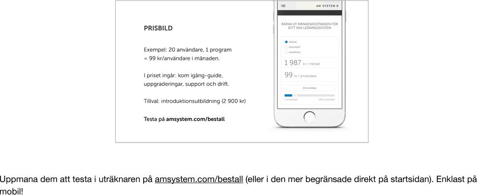 Tillval: introduktionsutbildning (2 900 kr) Testa på amsystem.