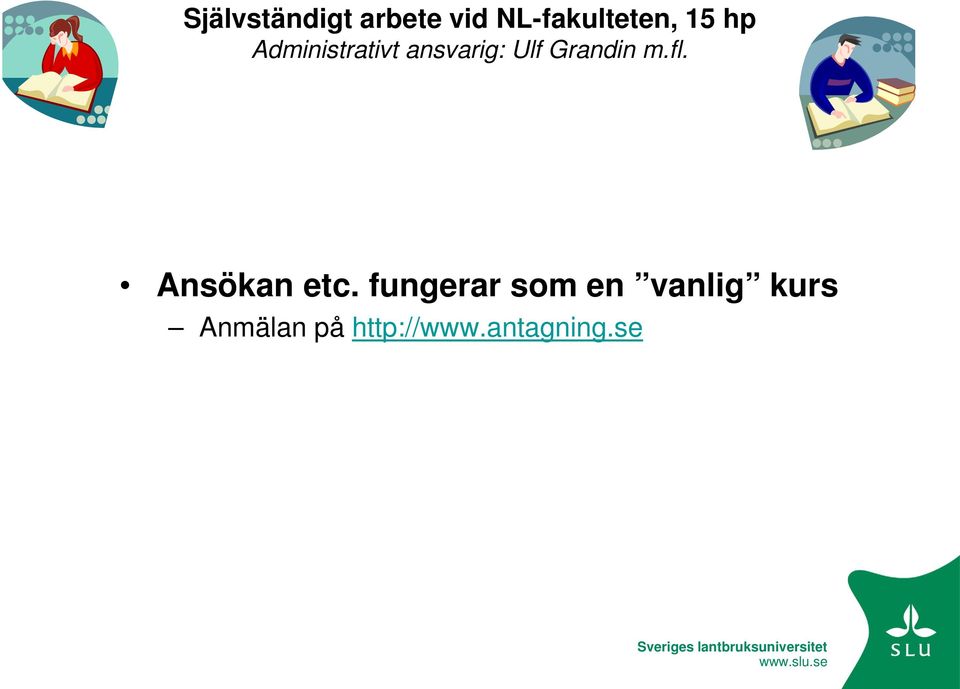 fungerar som en vanlig kurs