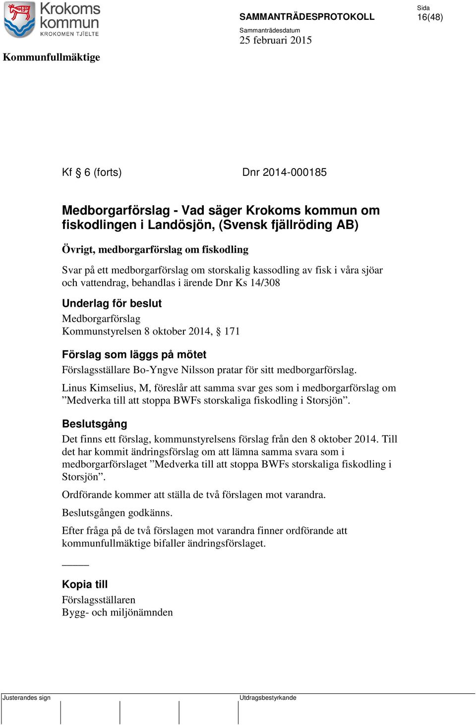 Förslagsställare Bo-Yngve Nilsson pratar för sitt medborgarförslag.