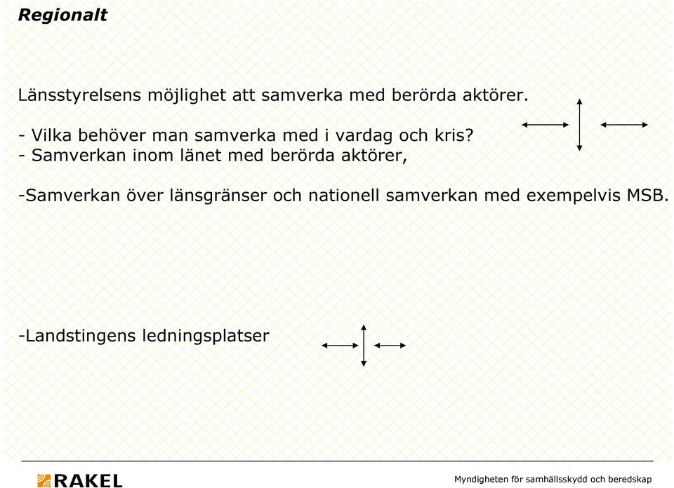 - Samverkan inom länet med berörda aktörer, -Samverkan över