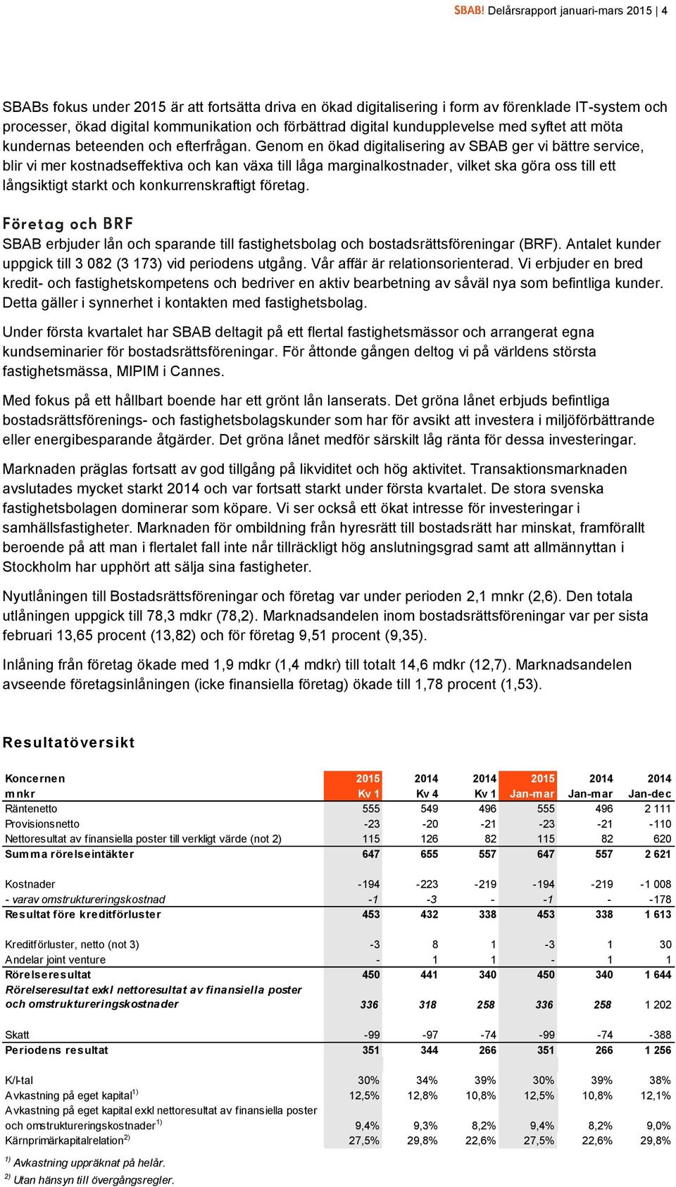 Genom en ökad digitalisering av SBAB ger vi bättre service, blir vi mer kostnadseffektiva och kan växa till låga marginalkostnader, vilket ska göra oss till ett långsiktigt starkt och