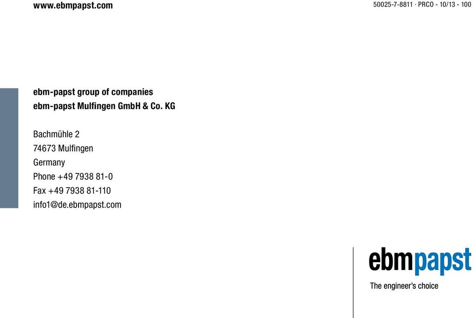 of companies ebm-papst Mulfingen GmbH & Co.
