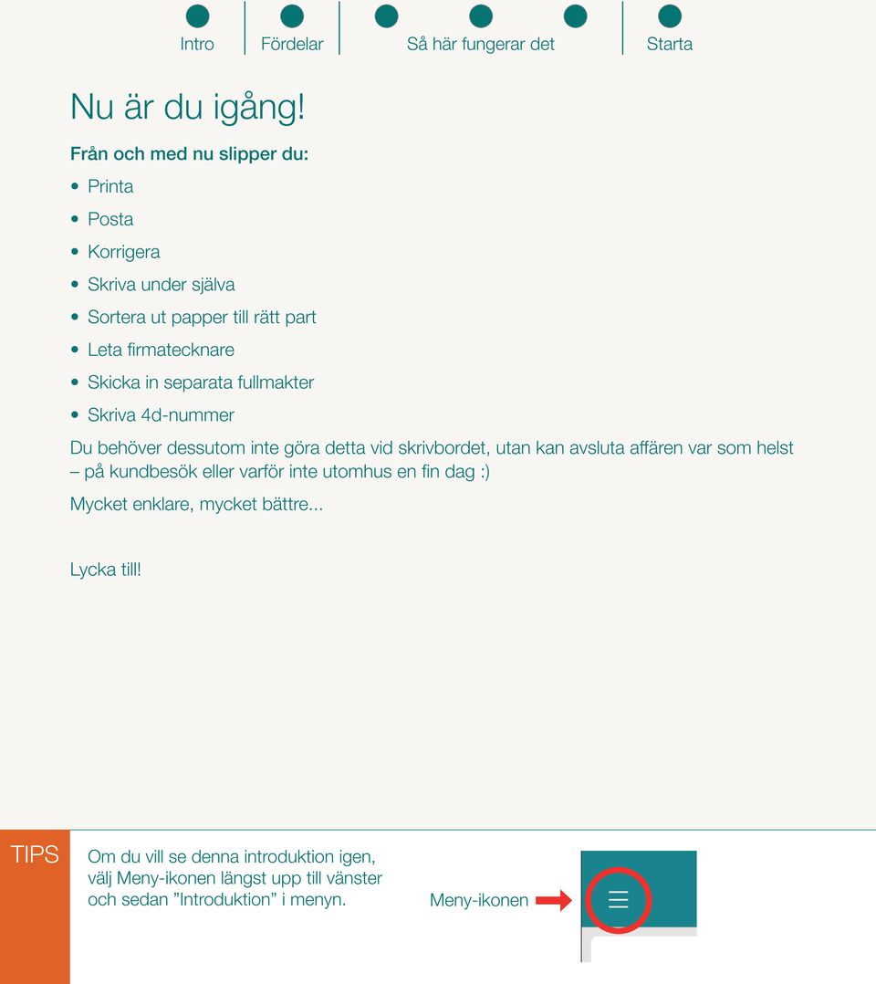 Skicka in separata fullmakter Skriva 4d-nummer Du behöver dessutom inte göra detta vid skrivbordet, utan kan avsluta affären