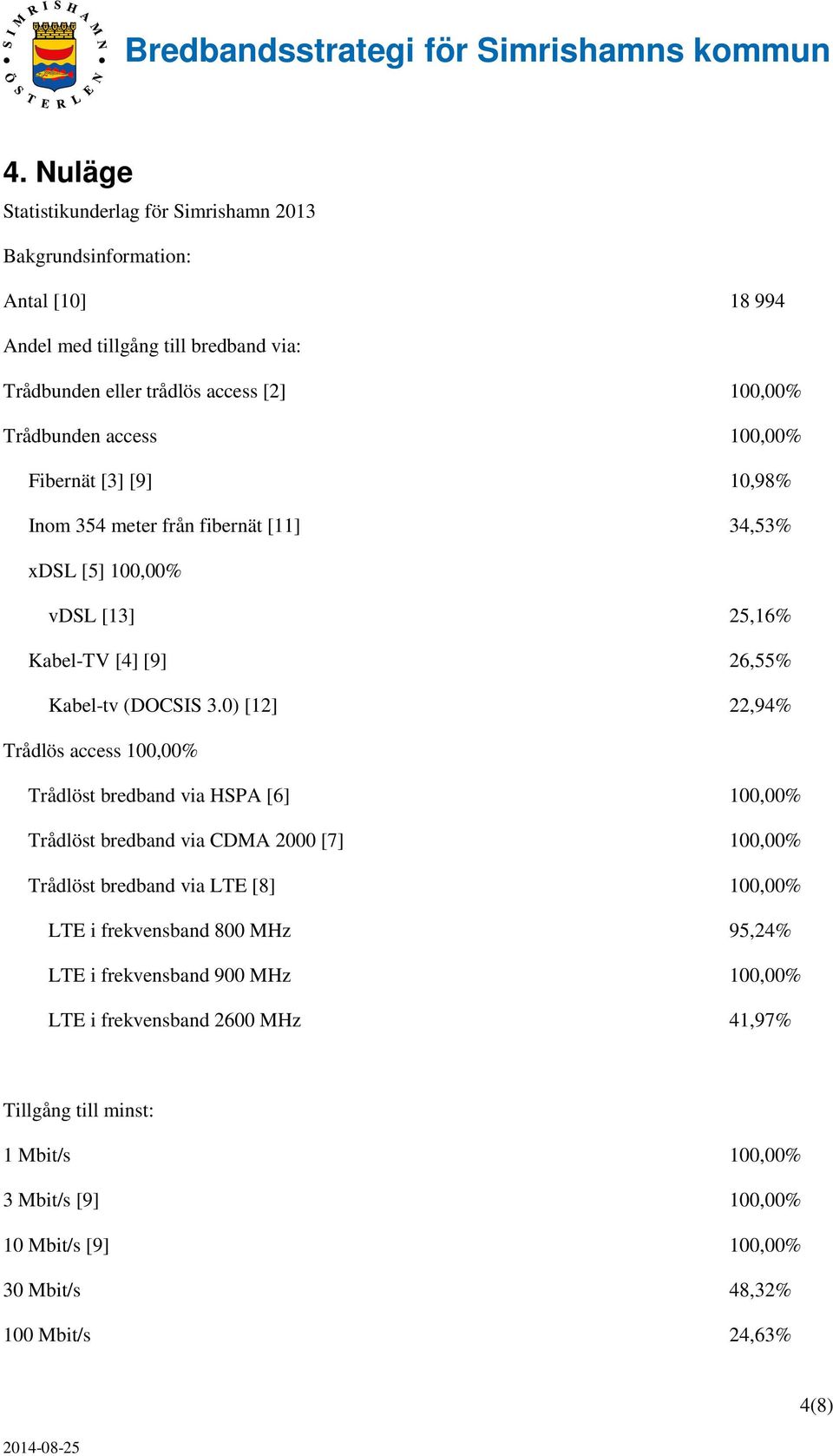 0) [12] 22,94% Trådlös access 100,00% Trådlöst bredband via HSPA [6] 100,00% Trådlöst bredband via CDMA 2000 [7] 100,00% Trådlöst bredband via LTE [8] 100,00% LTE i frekvensband