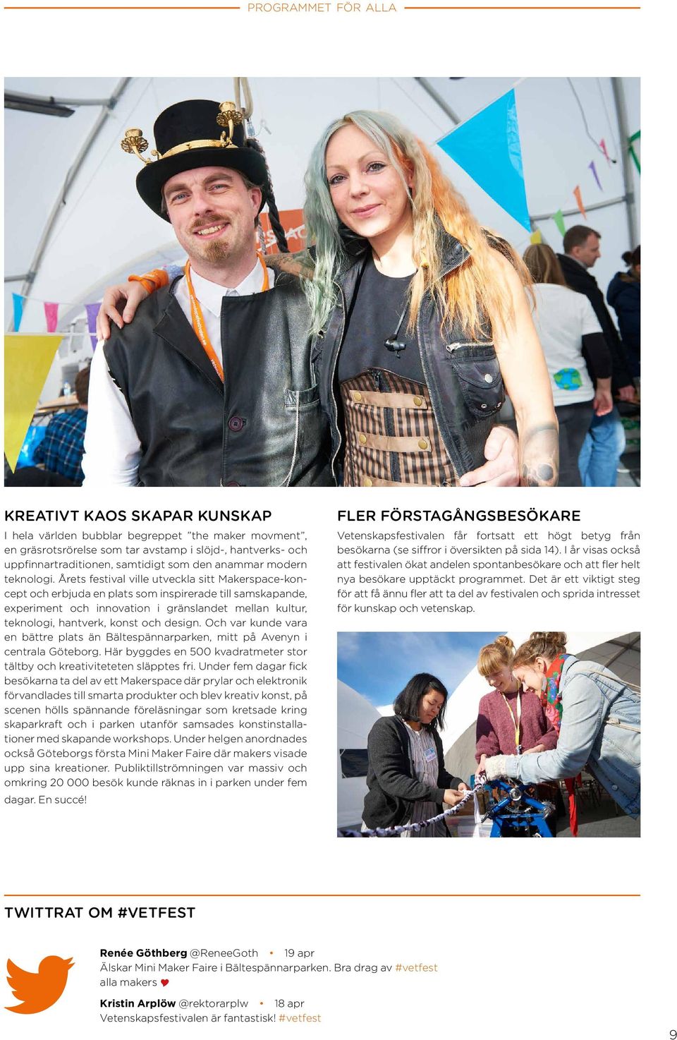 Årets festival ville utveckla sitt Makerspace-koncept och erbjuda en plats som inspirerade till samskapande, experiment och innovation i gränslandet mellan kultur, teknologi, hantverk, konst och