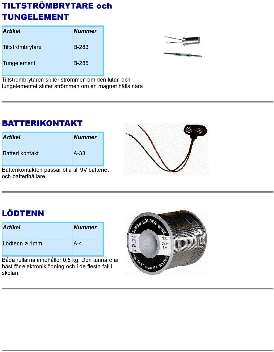 BATTERIKONTAKT Batteri kontakt A-33 Batterikontakten passar bl a till 9V batteriet och batterihållare.