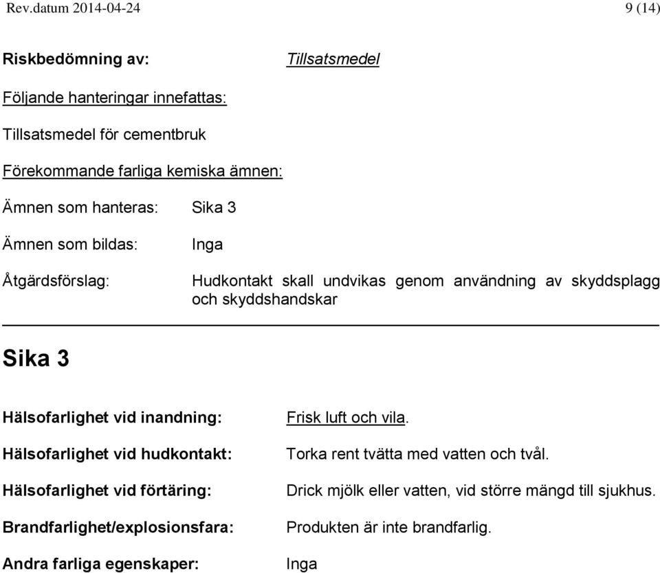 skyddshandskar Sika 3 Frisk luft och vila.