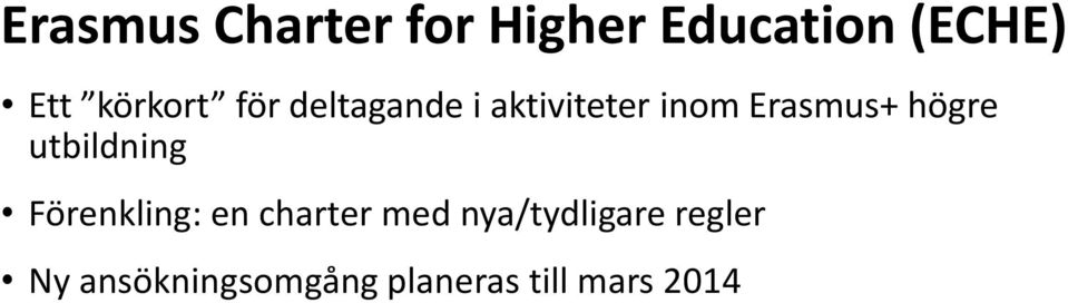 högre utbildning Förenkling: en charter med