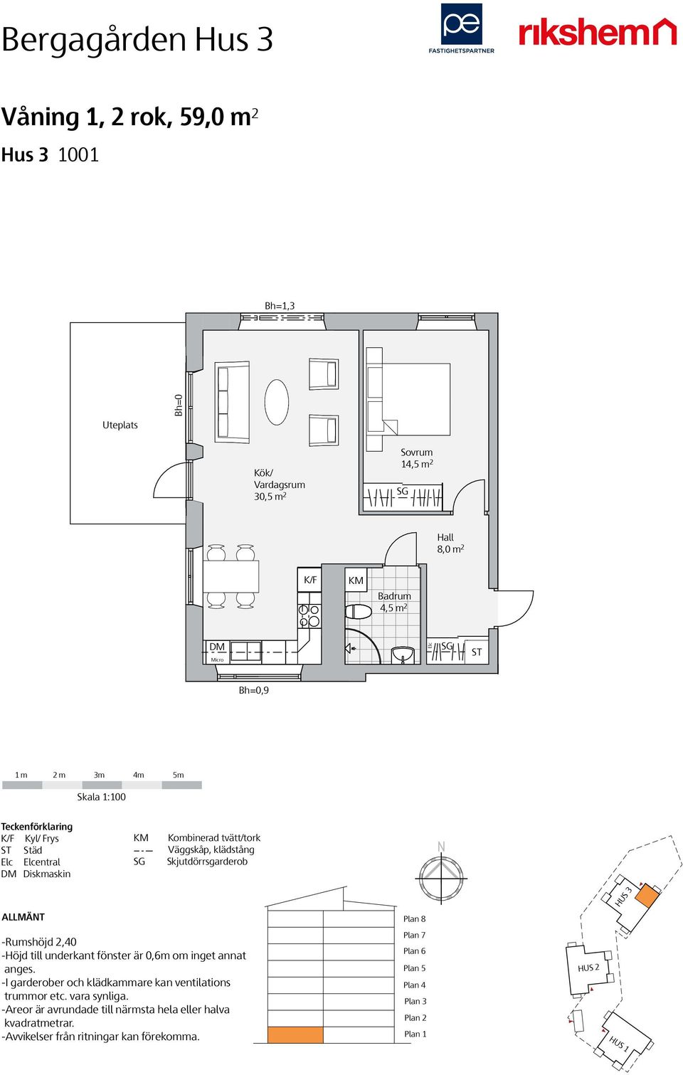 2 Sovrum 14,5 m 2 8,0 m 2 K/F