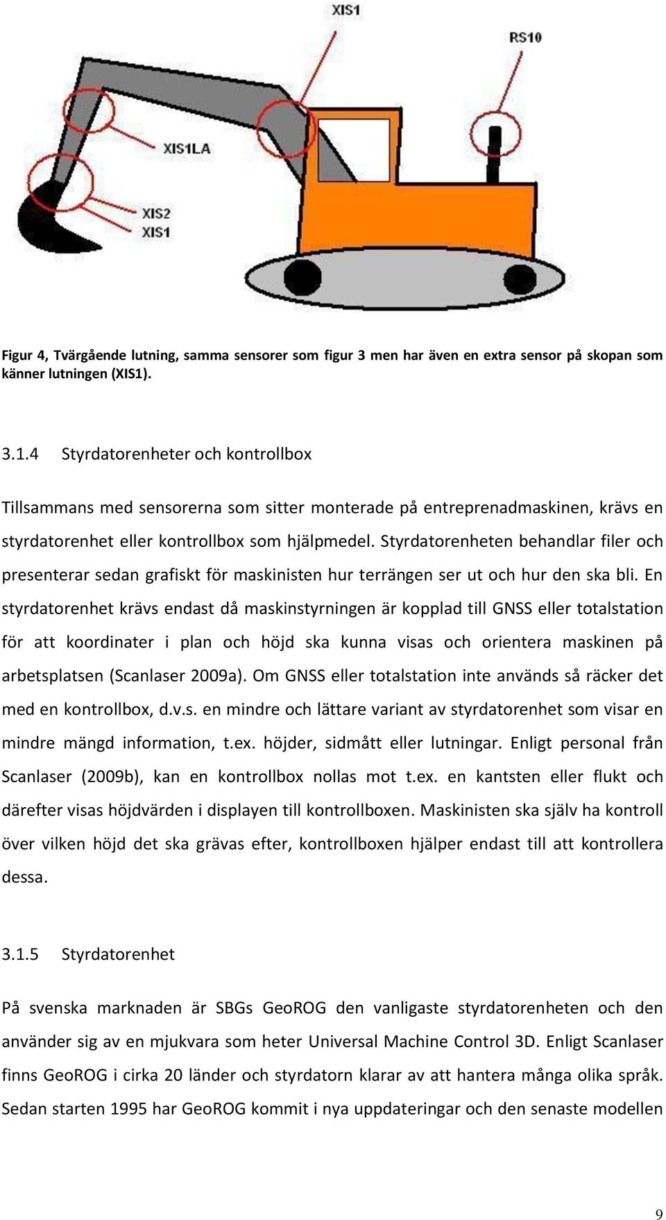 Styrdatorenheten behandlar filer och presenterar sedan grafiskt för maskinisten hur terrängen ser ut och hur den ska bli.