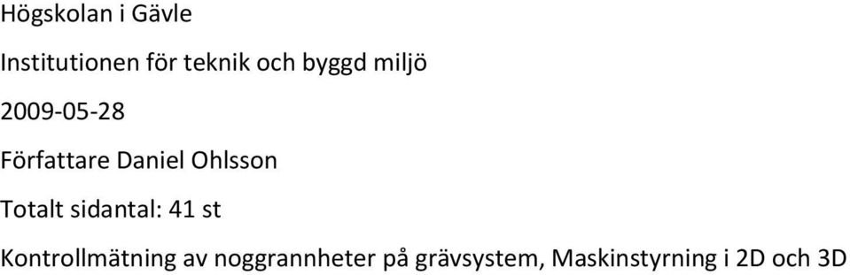 Totalt sidantal: 41 st Kontrollmätning av