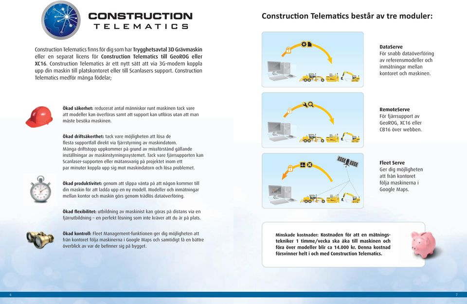 Construction Telematics medför många födelar; DataServe För snabb dataöverföring av referensmodeller och inmätningar mellan kontoret och maskinen.