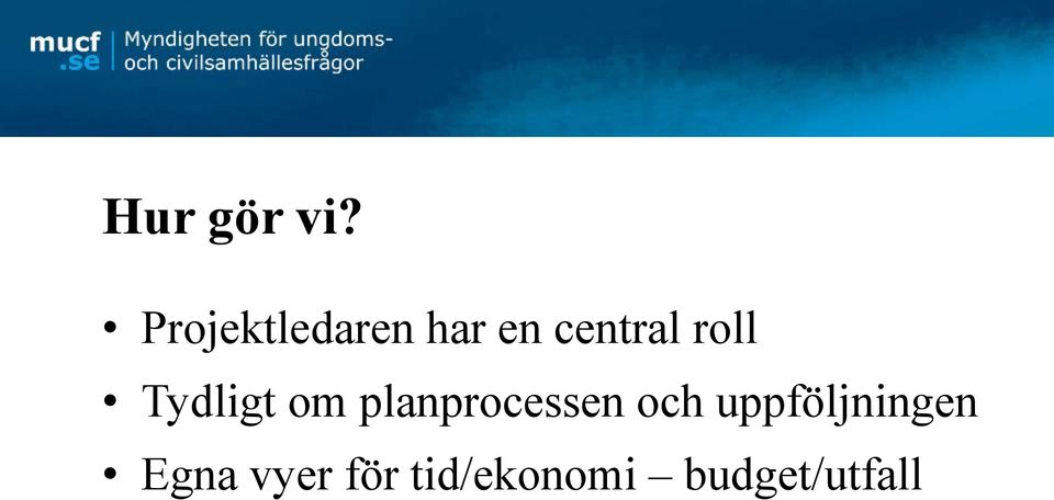 roll Tydligt om planprocessen