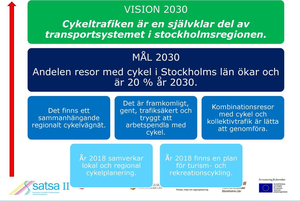 Det finns ett sammanhängande regionalt cykelvägnät.