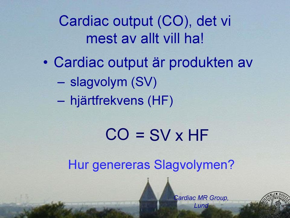 Cardiac output är produkten av slagvolym