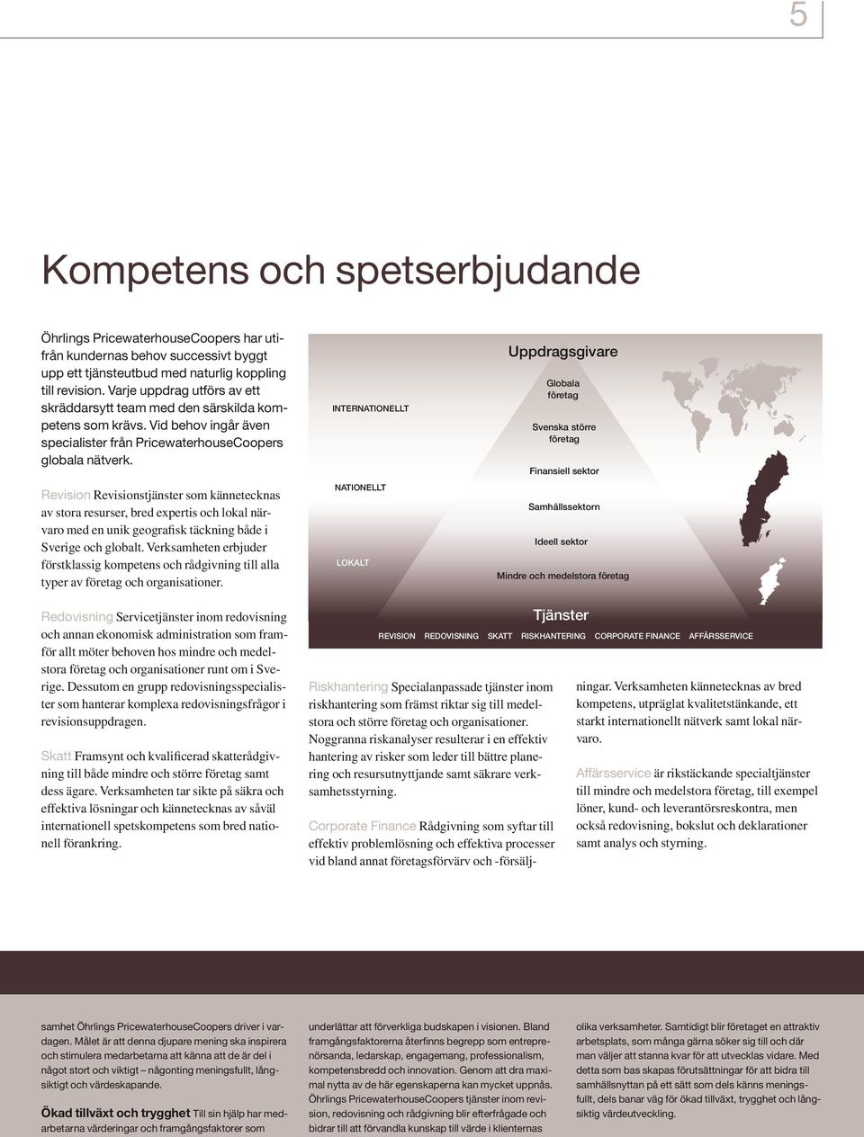 Revision Revisionstjänster som kännetecknas av stora resurser, bred expertis och lokal närvaro med en unik geografisk täckning både i Sverige och globalt.