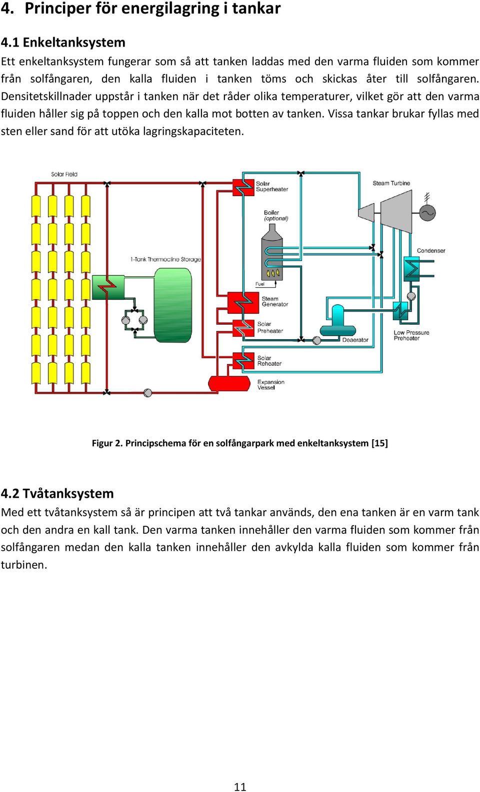 Densitetskillnader uppstår i tanken när det råder olika temperaturer, vilket gör att den varma fluiden håller sig på toppen och den kalla mot botten av tanken.