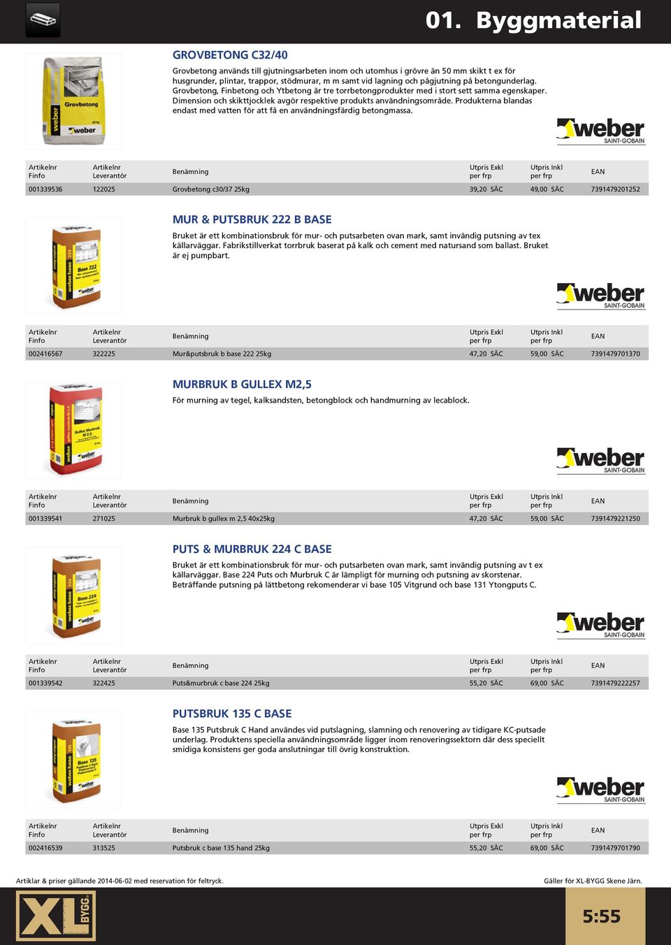 Produkterna blandas endast med vatten för att få en användningsfärdig betongmassa.