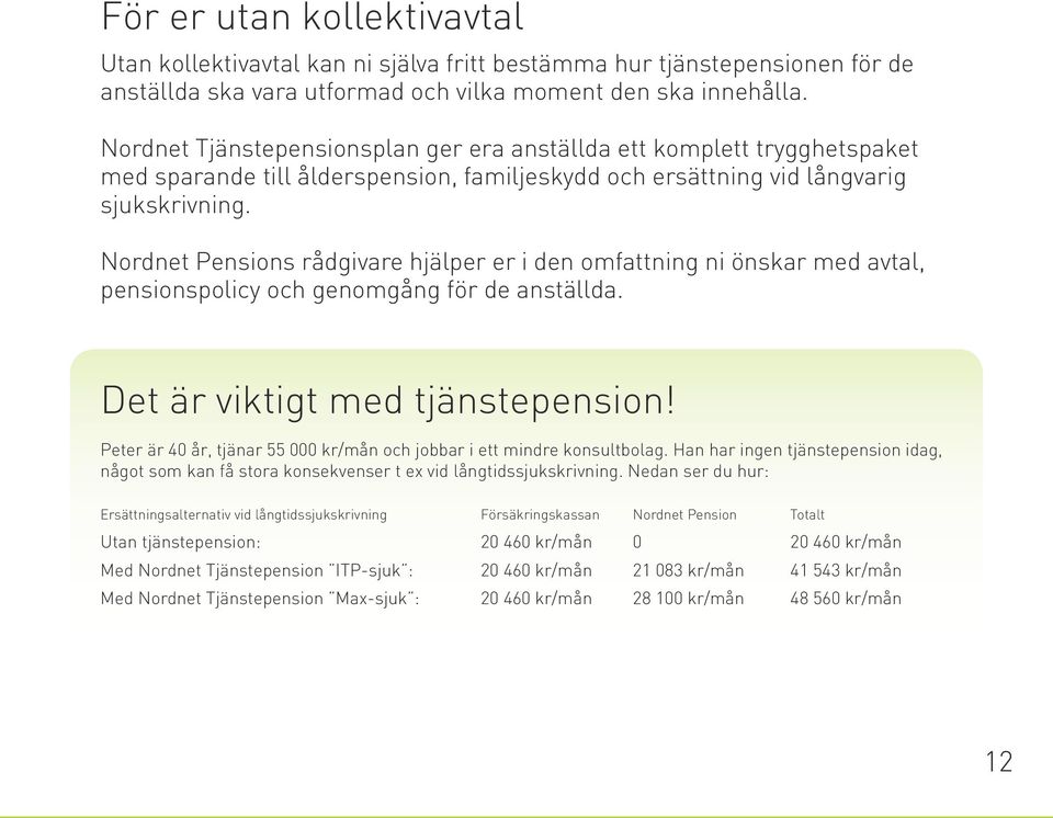 Nordnet Pensions rådgivare hjälper er i den omfattning ni önskar med avtal, pensionspolicy och genomgång för de anställda. Det är viktigt med tjänstepension!