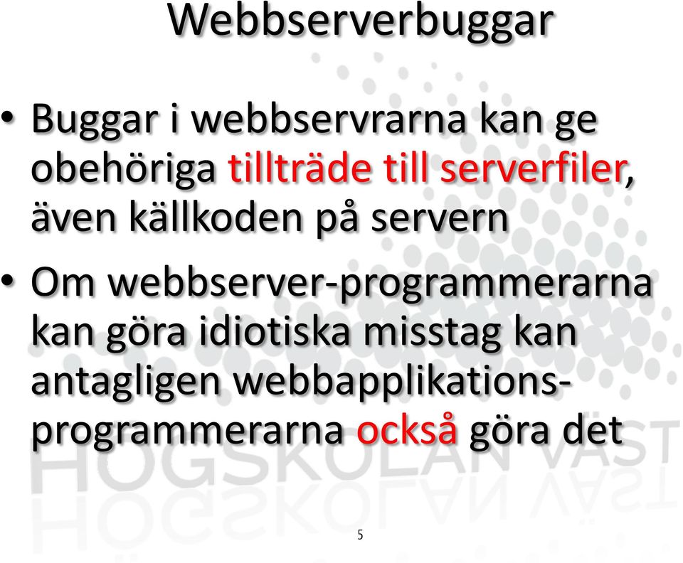webbserver-programmerarna kan göra idiotiska misstag kan