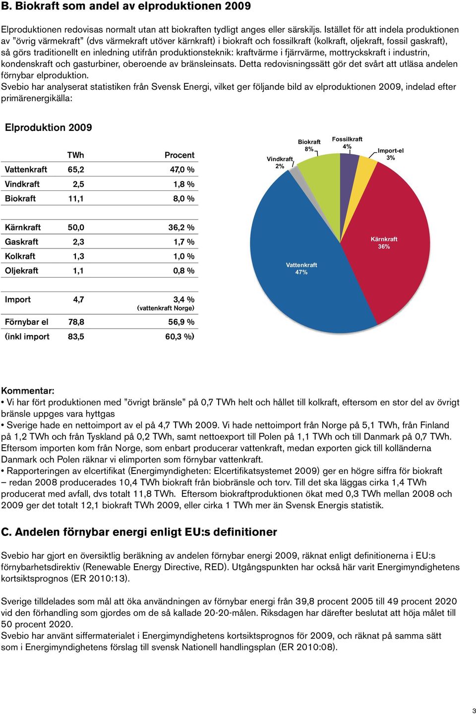 utifrån produktionsteknik: kraftvärme i fjärrvärme, mottryckskraft i industrin, kondenskraft och gasturbiner, oberoende av bränsleinsats.
