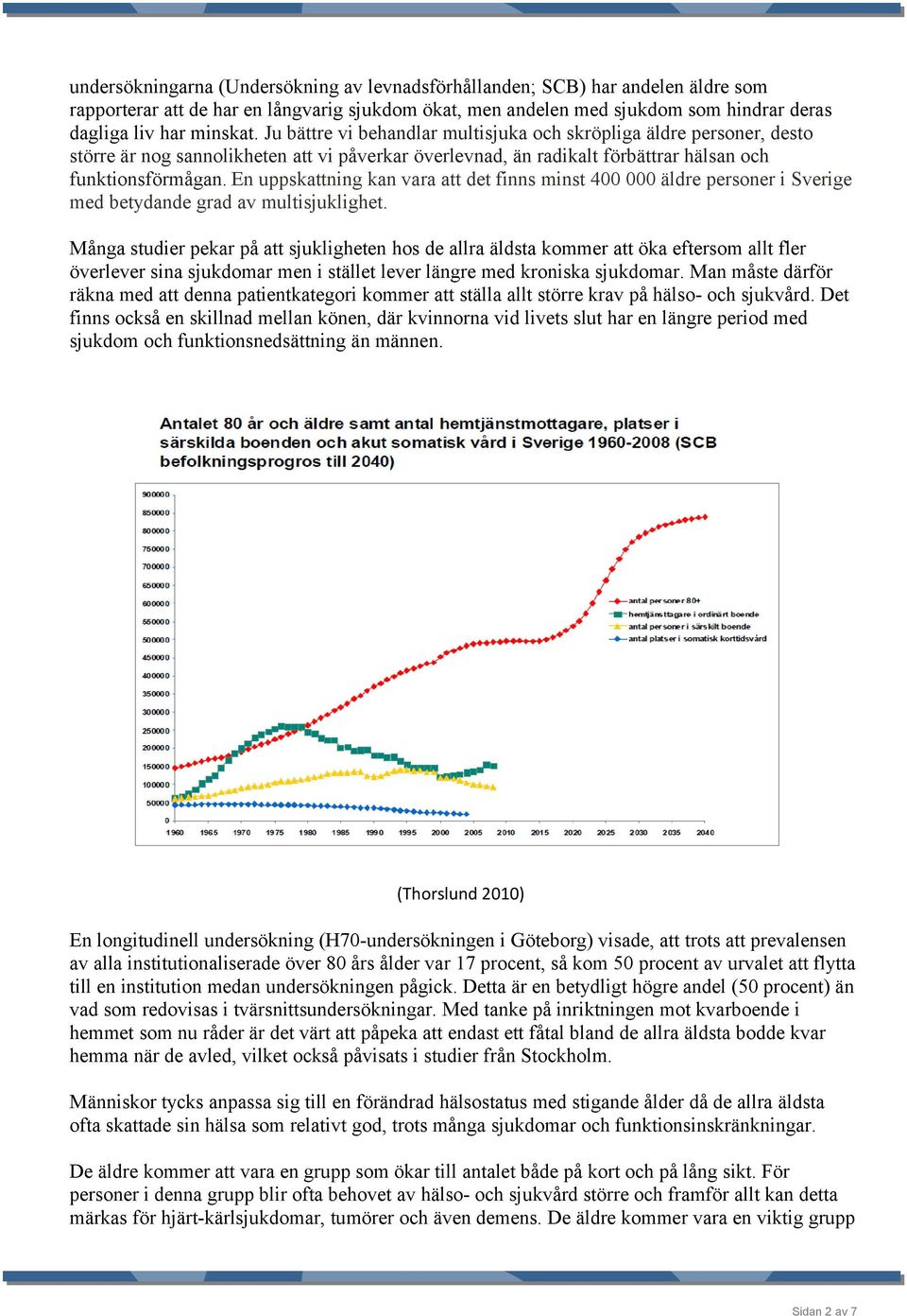 En uppskattning kan vara att det finns minst 400 000 äldre personer i Sverige med betydande grad av multisjuklighet.