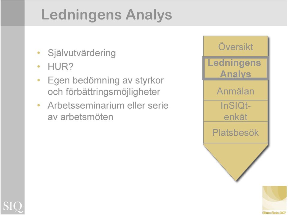 förbättringsmöjligheter Arbetsseminarium