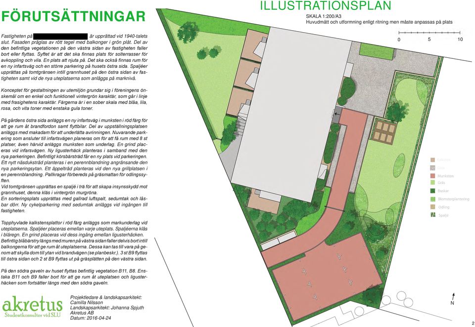 Det ska också finnas rum för en ny infartsväg och en större parkering på husets östra sida.