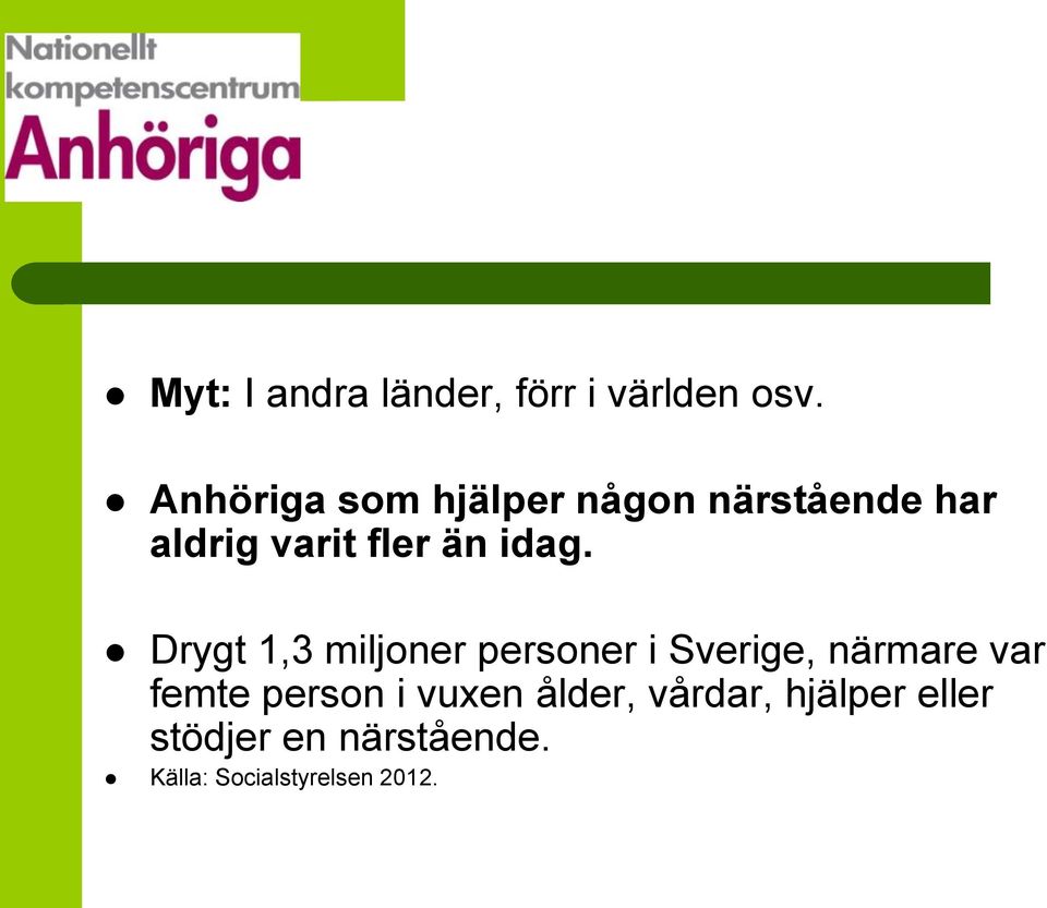 idag. Drygt 1,3 miljoner personer i Sverige, närmare var femte