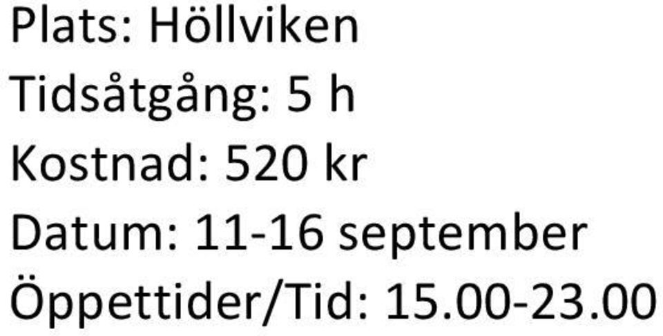 Kostnad: 520 kr