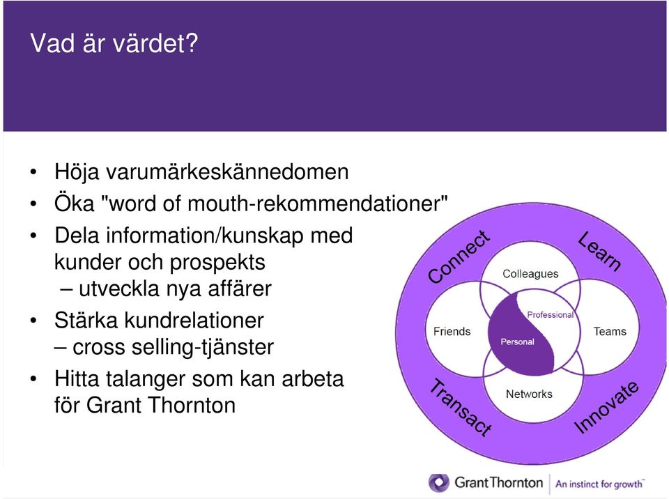 mouth-rekommendationer" Dela information/kunskap med kunder