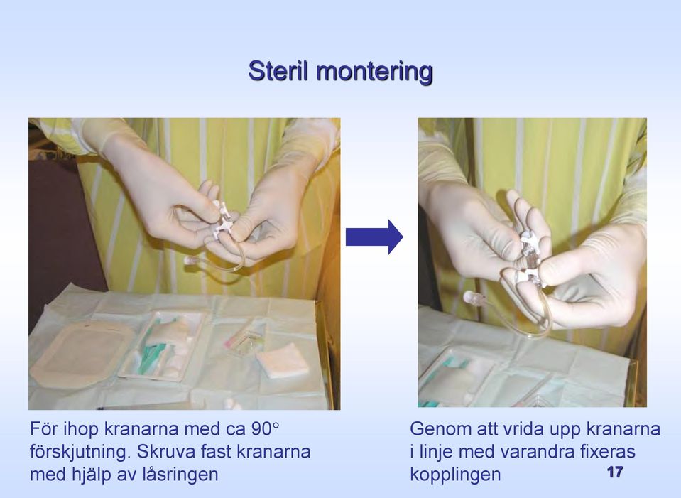 Skruva fast kranarna med hjälp av låsringen