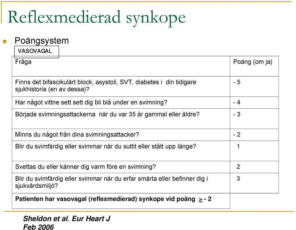 - 3 Minns du något från dina svimningsattacker? - 2 Blir du svimfärdig eller svimmar när du suttit eller stått upp länge?